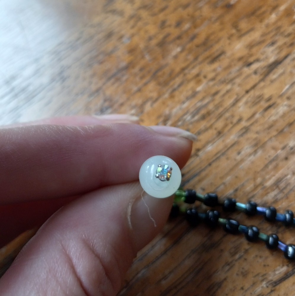 Jade Crystal Beaded Necklace!!!! - Picture 9 of 10